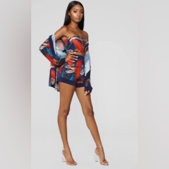 ❗️NWOT❗️Fashion Nova Multicolor Tropical Set - Picture 5 of 7